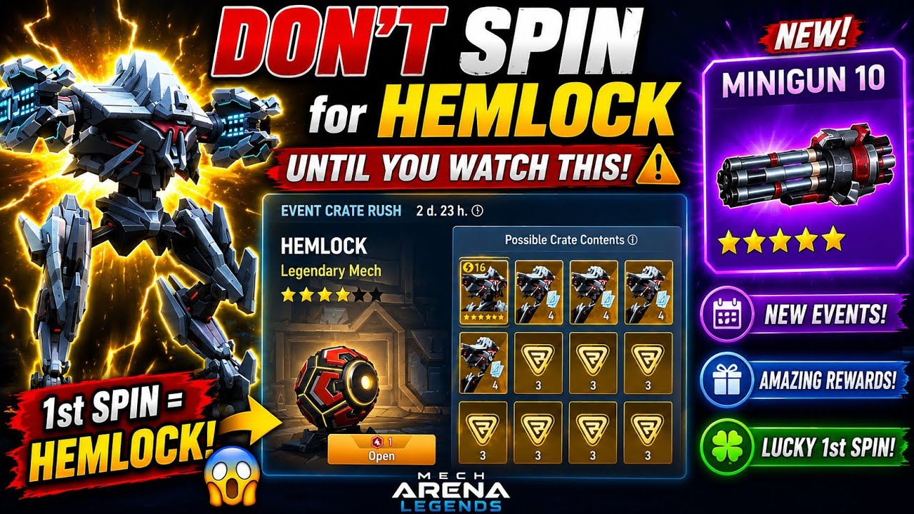 DON'T SPIN for Hemlock Until You Watch This! ⚠️ | MECH ARENA | MECH ARENA LEGENDS 