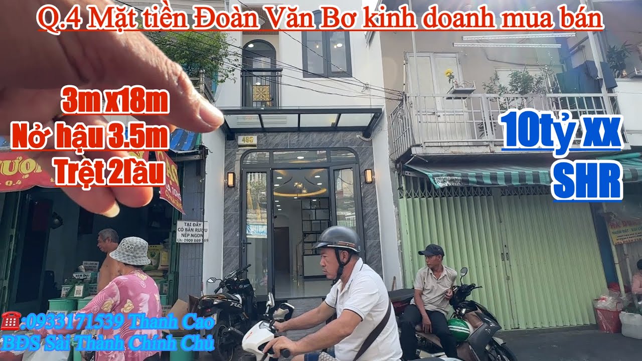 Q.4 Đoàn Văn Bơ mặt tiền chợ kinh doanh mua bán mọi ngành nghề,trệt 2lầu 3phòng ngủ 4WC☎️:0933171539