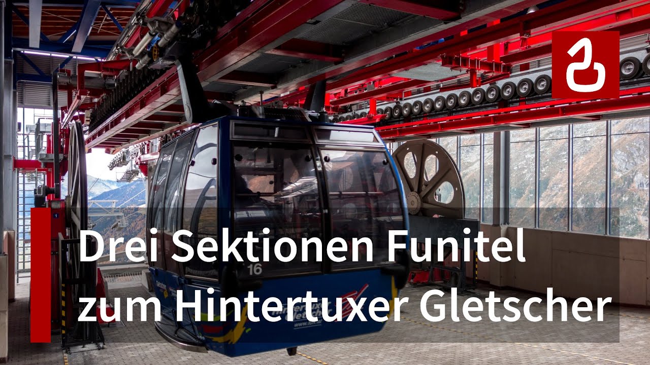 Mit dem Funitel Gletscherbus zur Gefrorenen Wand (Hintertuxer Gletscher)