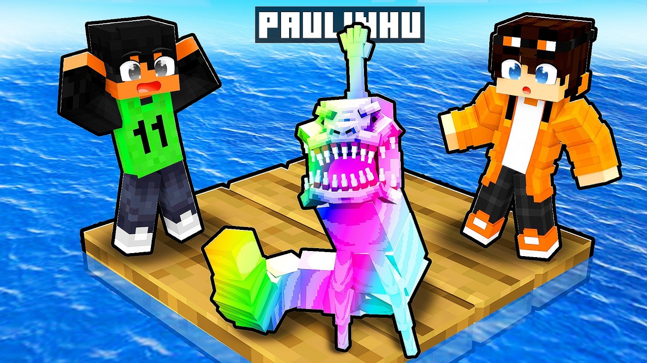 Fingi ser um HAND SEA MONSTER OP em uma JANGADA no Minecraft