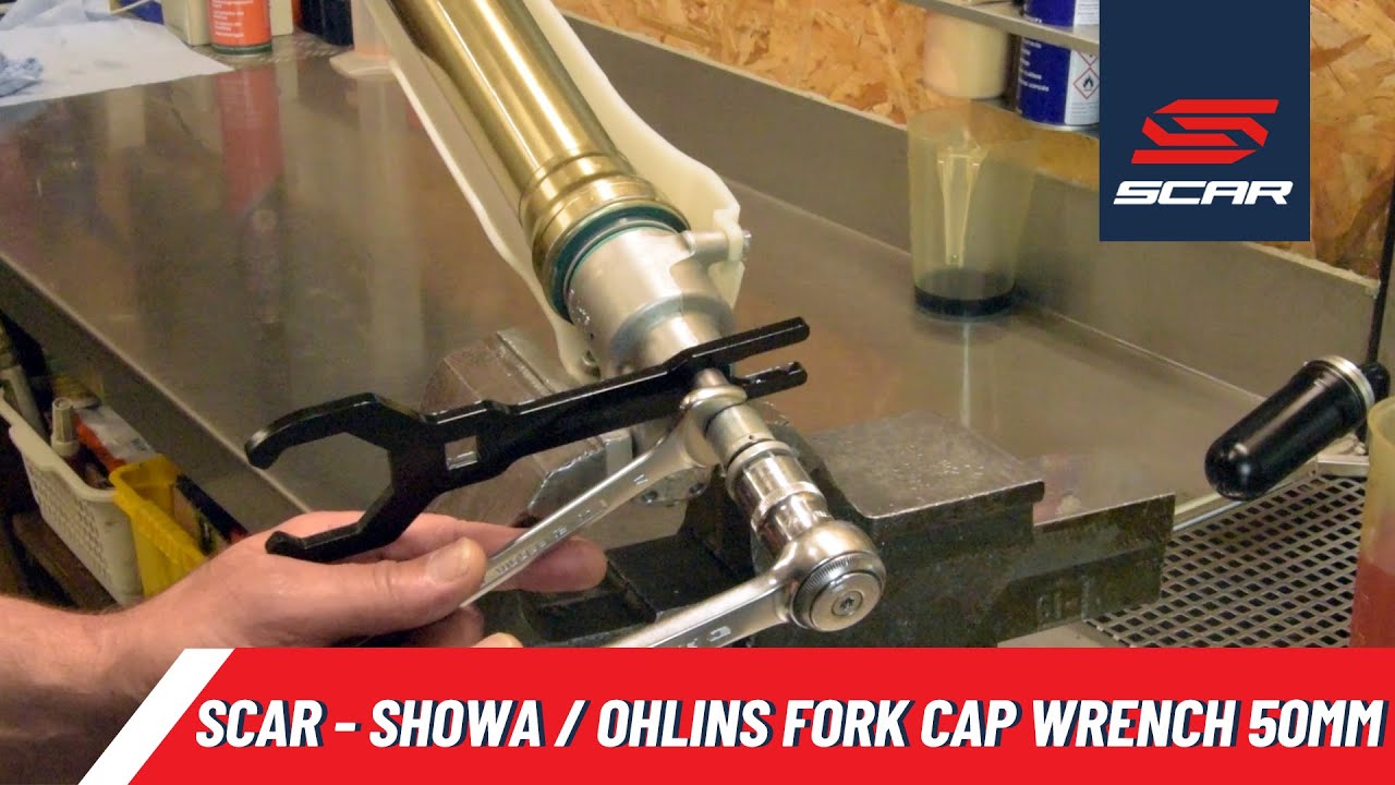 How to use the SCAR SHOWA/OLHINS Fork Cap Wrench | Comment utiliser clé de fourche SHOWA/OLHINS SCAR
