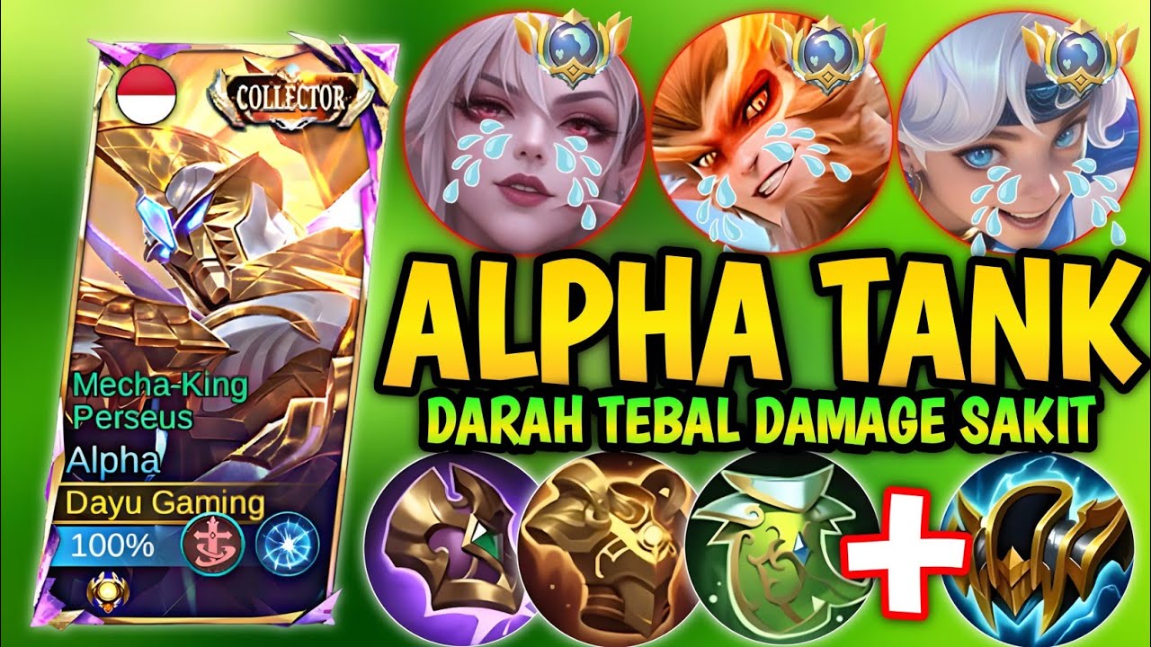 SOLO RANK ALPHA MODE TANK LAWAN SORA DI EXP LANE‼️GAMEPLAY ALPHA TERBARU‼️Mobile Legends