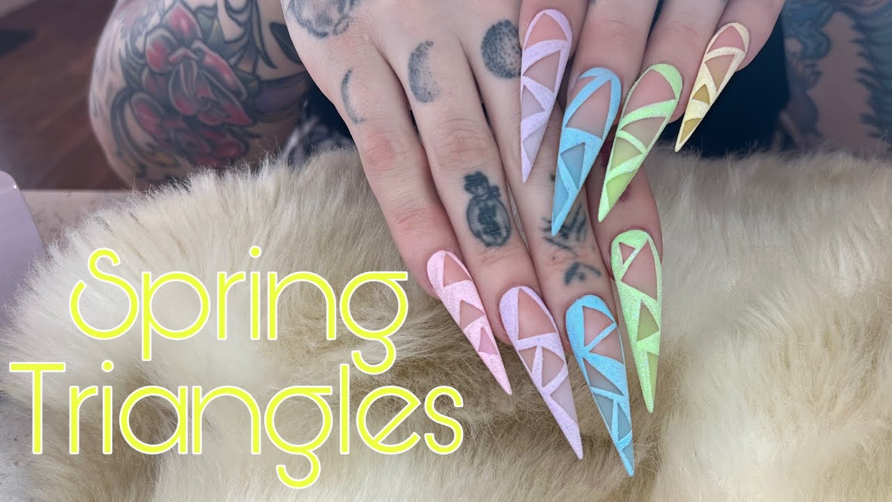 Fun Spring Nail Art Tutorial | Negative Space Triangles + Pastel Ombre