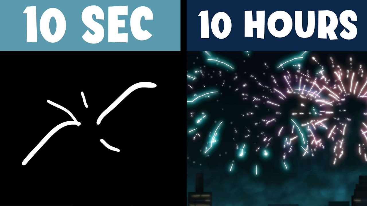 Animating Fireworks in 10 Seconds vs 10 Hours