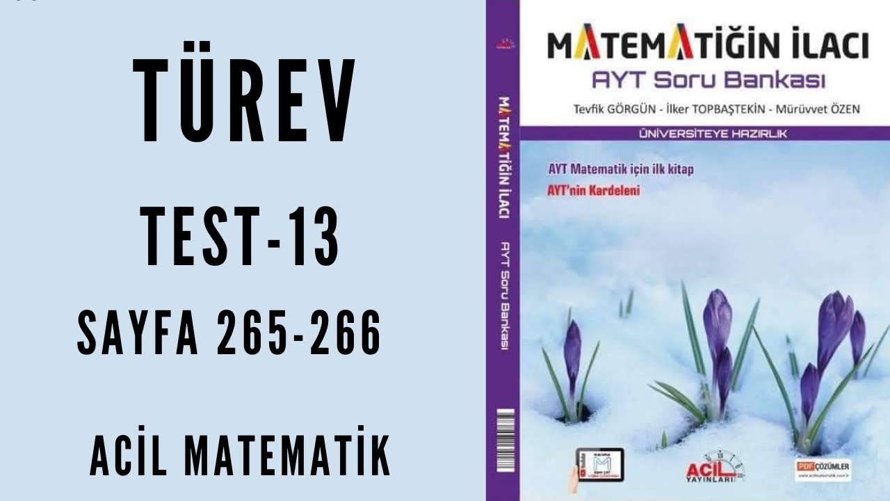 MATEMATİĞİN İLACI AYT SORU BANKASI (Türev Test-13)
