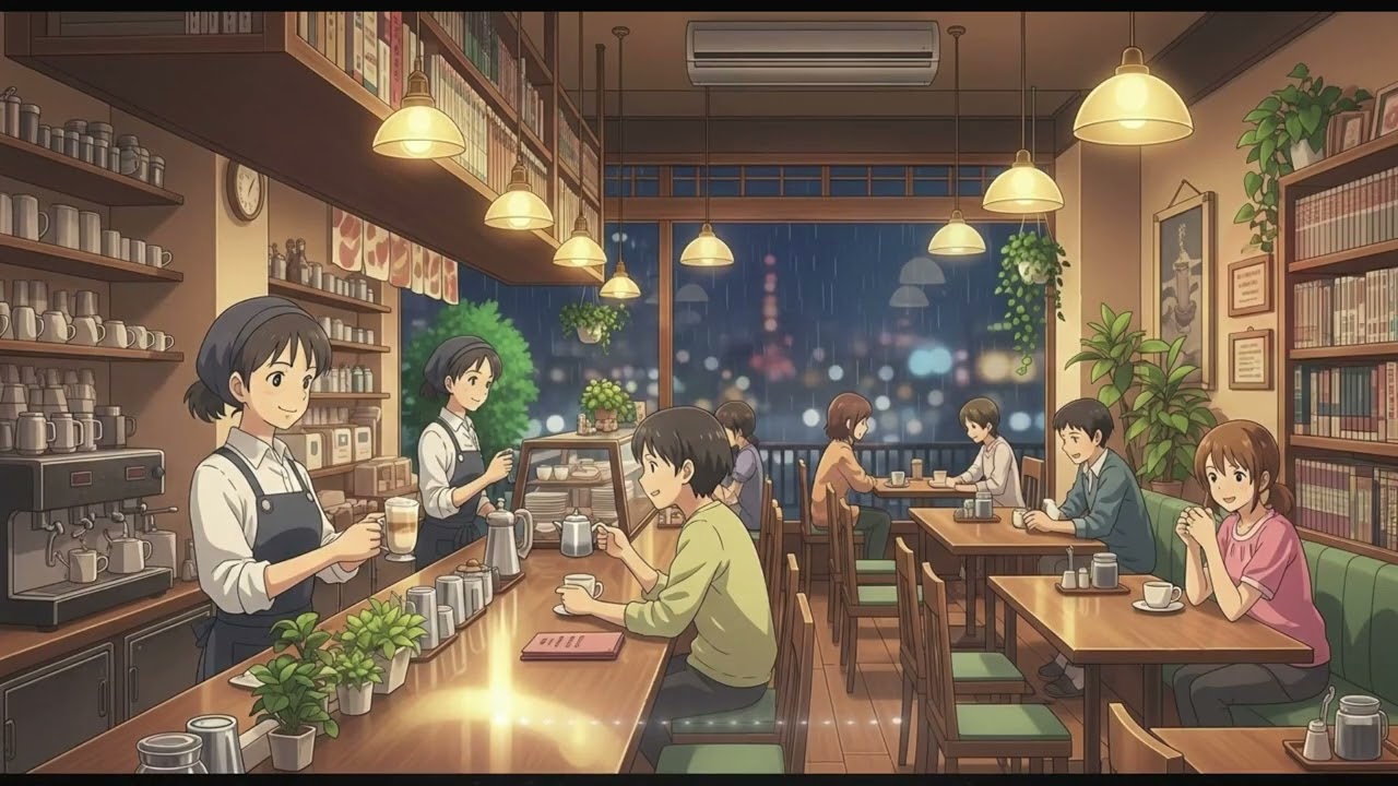 Lofi Cafe Music for Relaxing and Chill ( 1 hour )