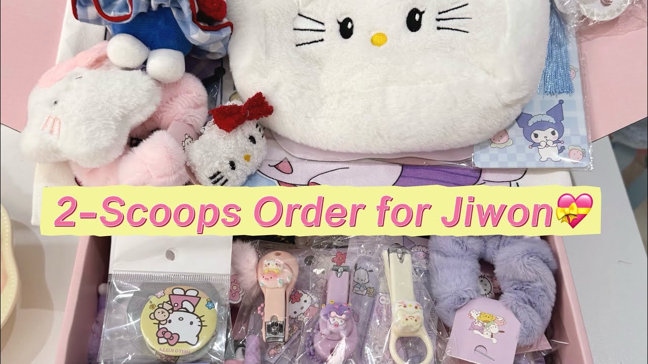 2-Scoops Order for Jiwon!🥰#sanrio #luckyscoop #kawaii #mysterybox #mysteryscoop #packingvideo #fyp 