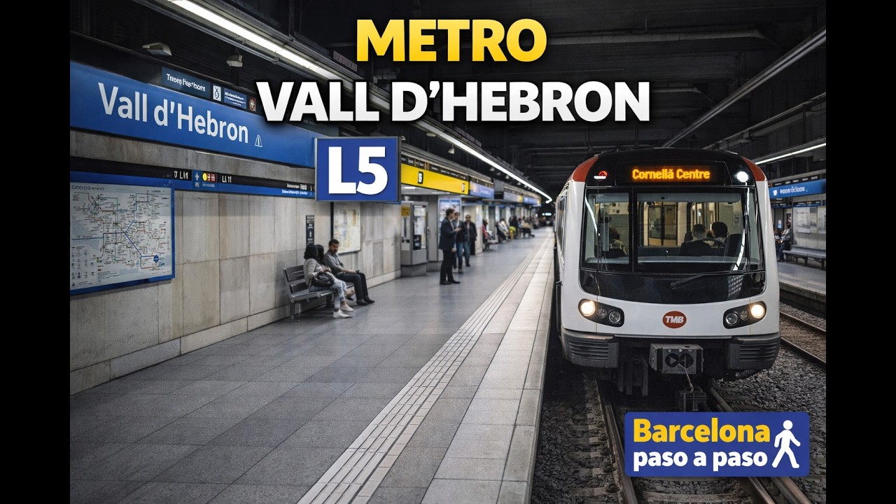 Metro Vall d'Hebrón,  Línea 5 | Paseo en 4K por Barcelona | Walking Tour in Barcelona