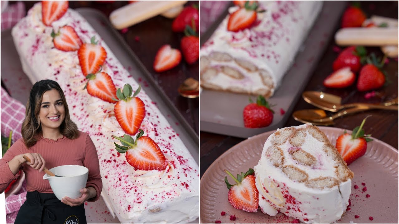 Schnelle Erdbeer-Tiramisurolle ohne Backform / Sommerrezept ohne Backen