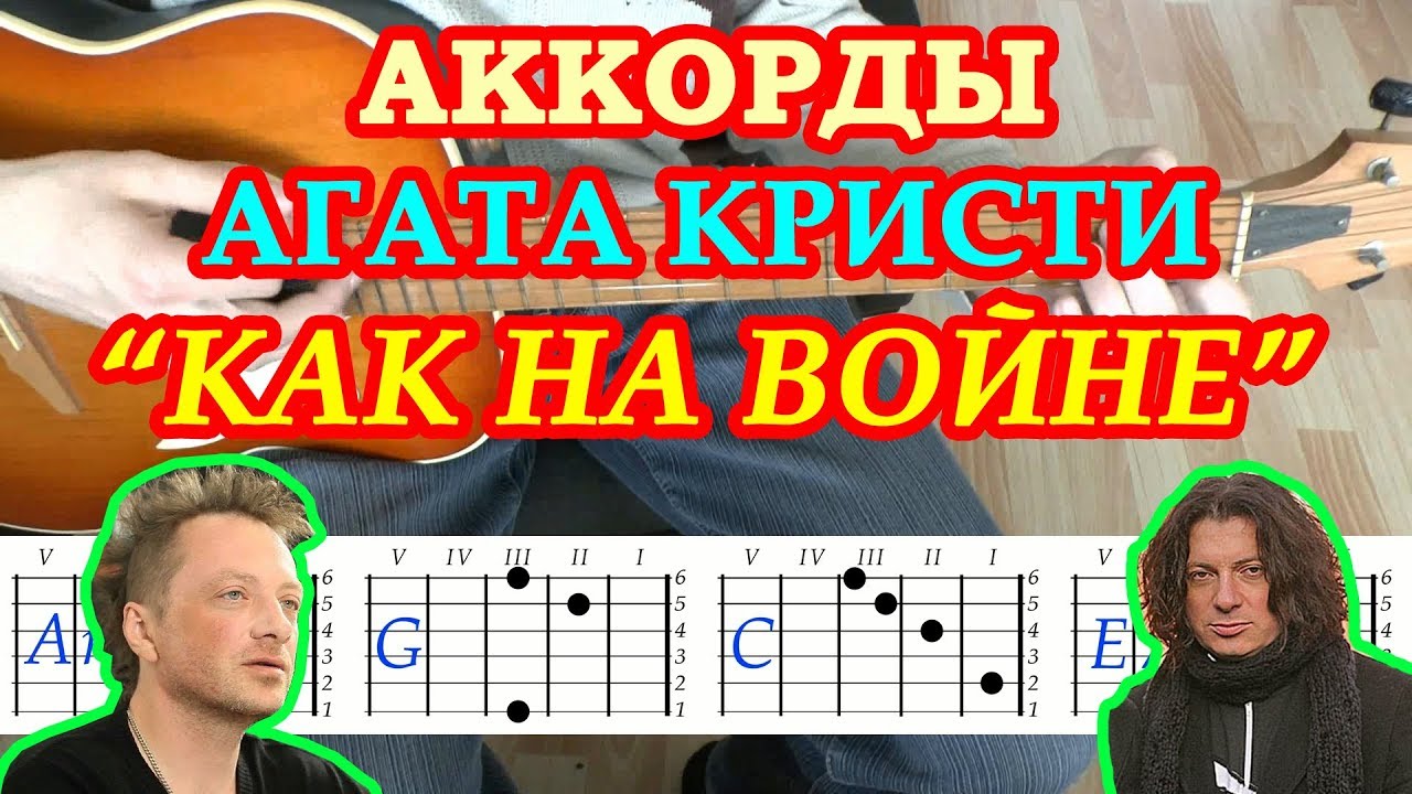 Как на войне Аккорды на гитаре 🎸 Разбор песни ♫ Группа Агата Кристи Самойлов