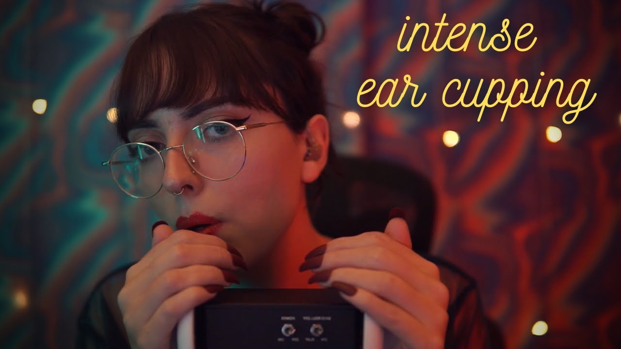 ASMR ear cupping with lotion, inaudible whispers, & heavy delay