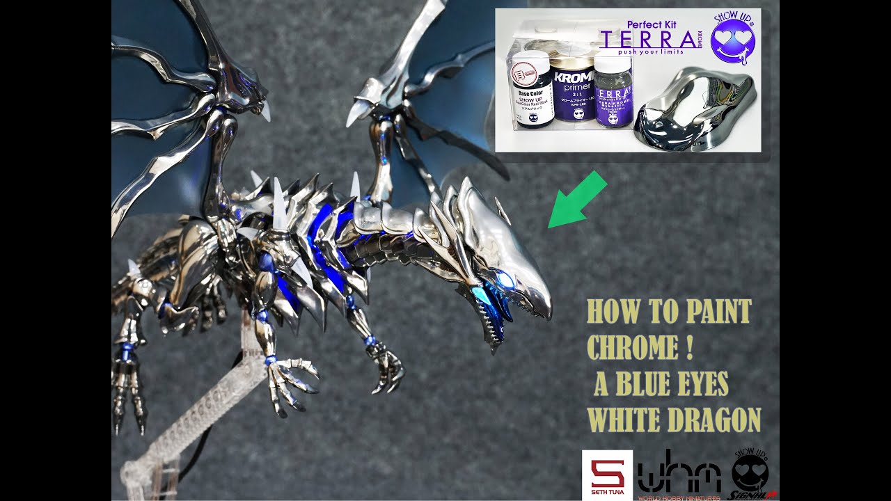 HOW I PAINT CHROME A BLUE EYES WHITE DRAGON WITH [SHOW UP] TERRA KROME|SƠN CHROME| BY SETH TUNA