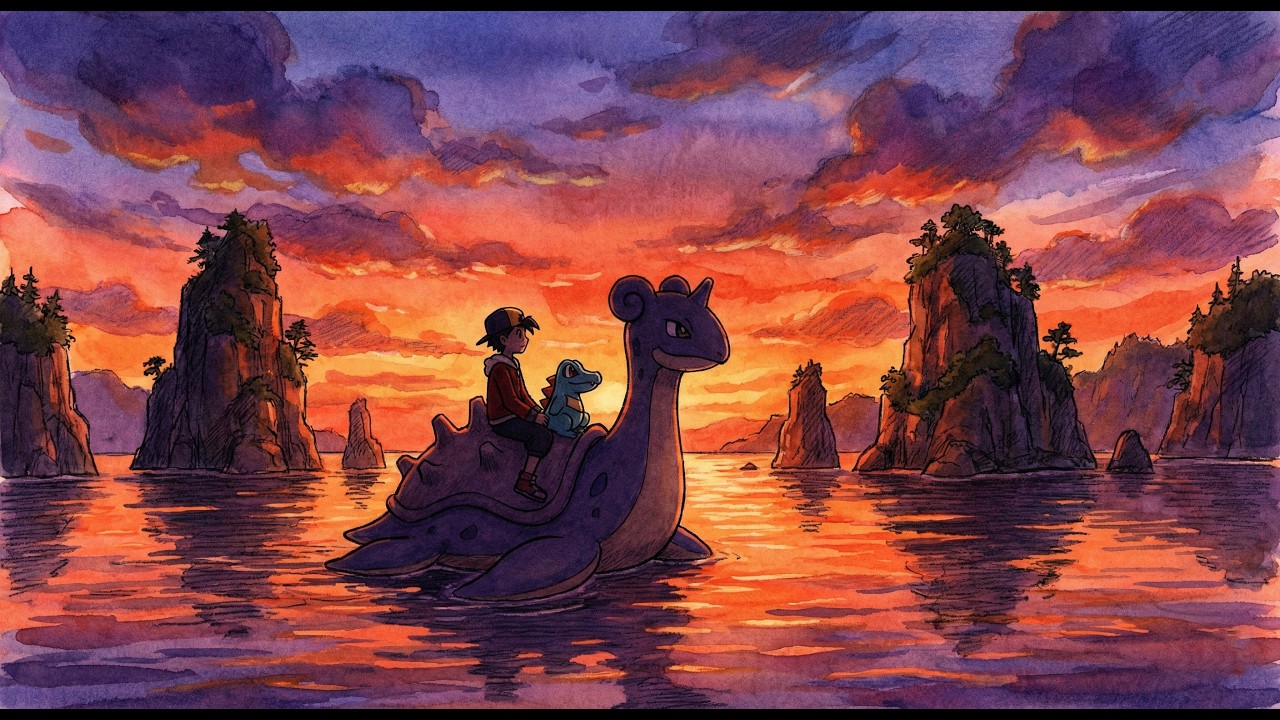 1 hour of surfing in johto ~ pokemon lofi