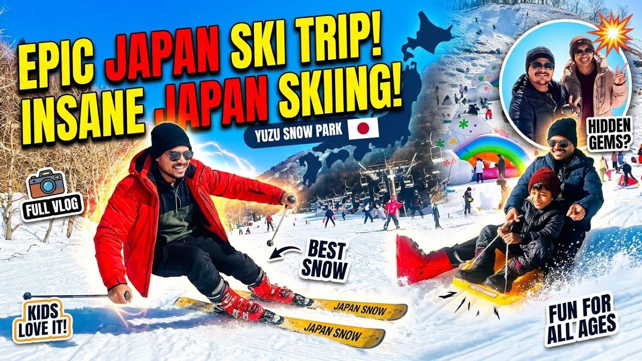 SKIING IN JAPAN without Poles while Holding my kid