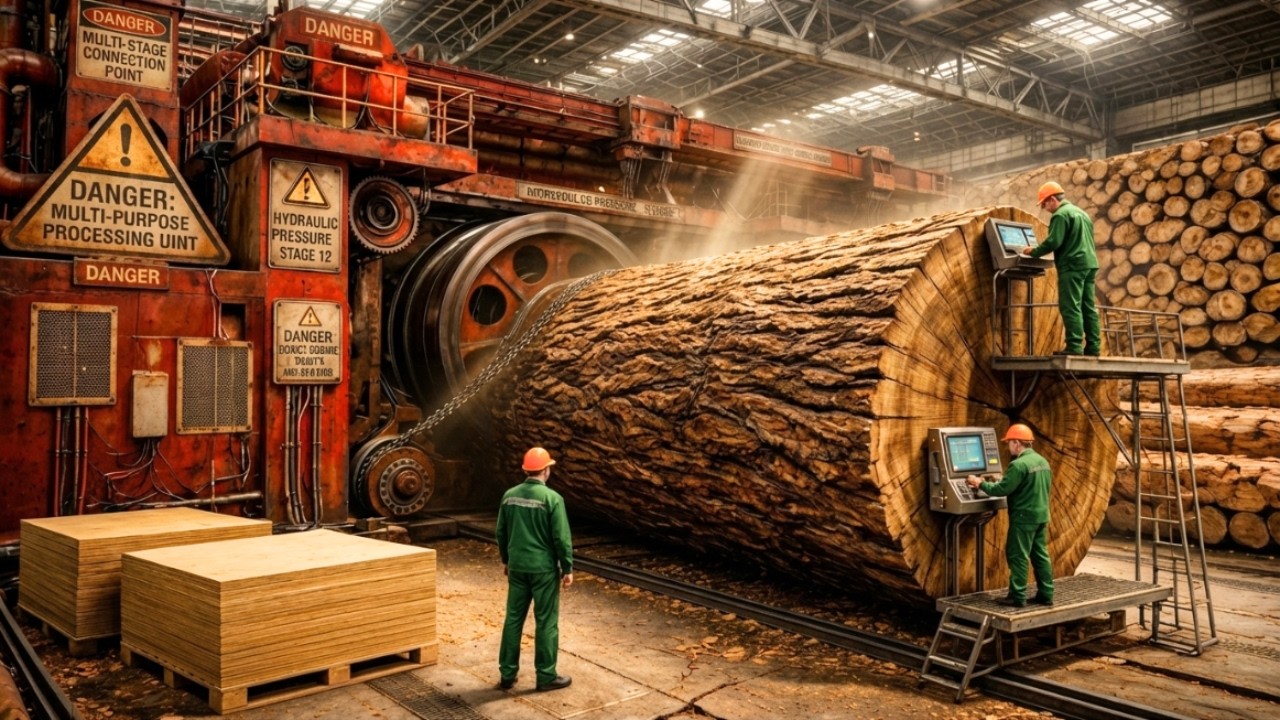 Inside the Largest Wood Sawmill Factory &ndash; How logs Turned into Wooden Plank (Full Process)