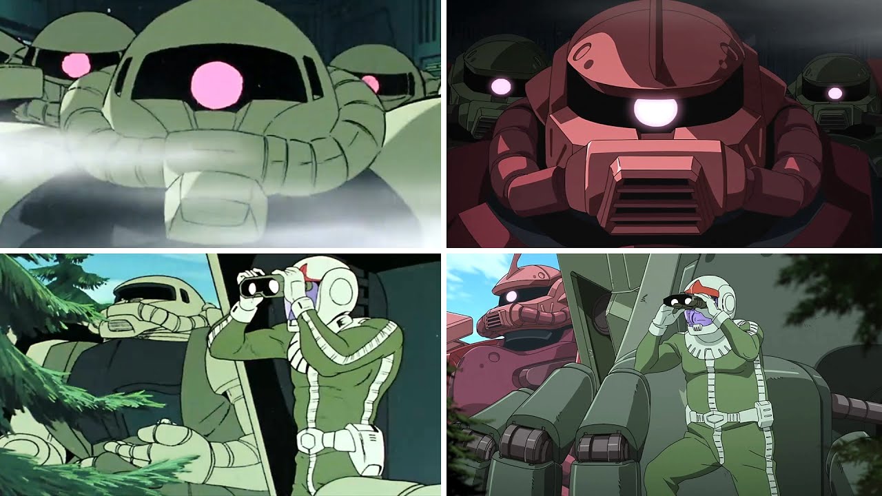 Zakus INVADE Side 7 (Gundam 1979 VS GQuuuuuuX Comparison)[Char 機動戦士ガンダム ジークアクス シャアアズナブル ザク サイド7 比較]