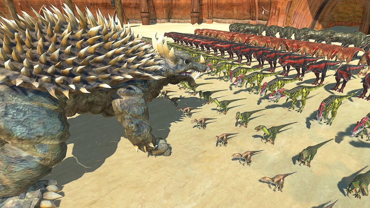 ANGUIRUS vs CARNIOVORE DINOSAURS - Animal Revolt Battle Simulator