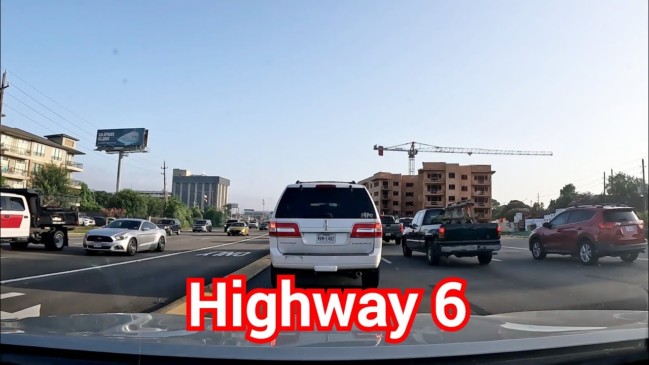 4K Highway 6 Houston Texas summer drive