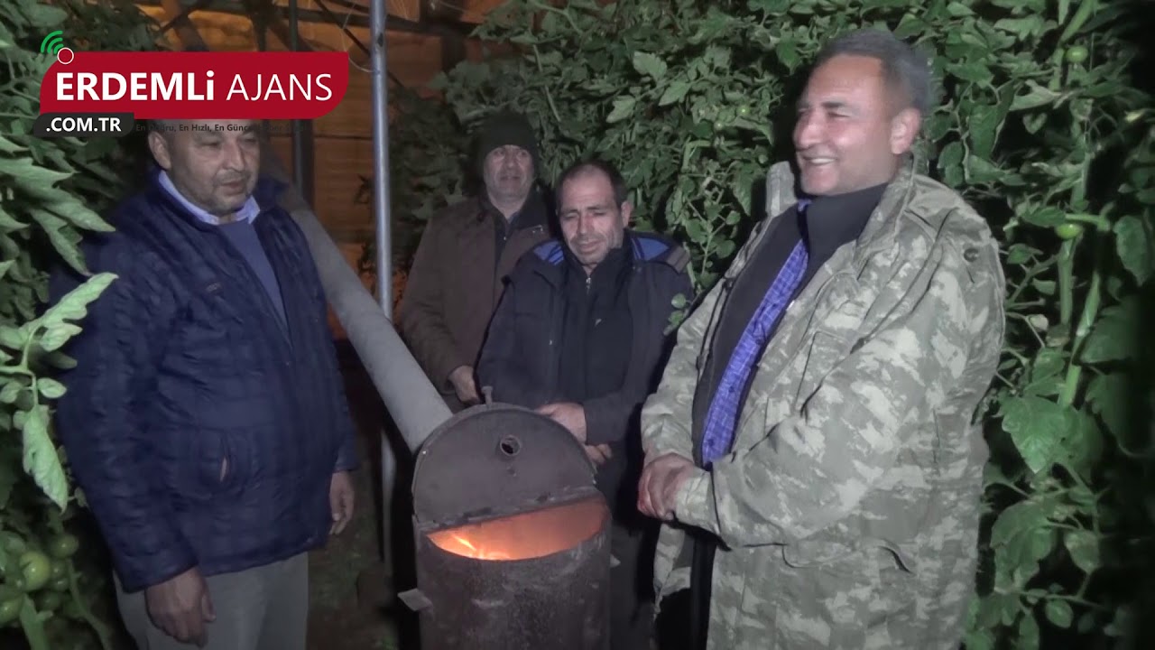 Erdemlili Çiftçilerin Serada “Don’’ Nöbeti