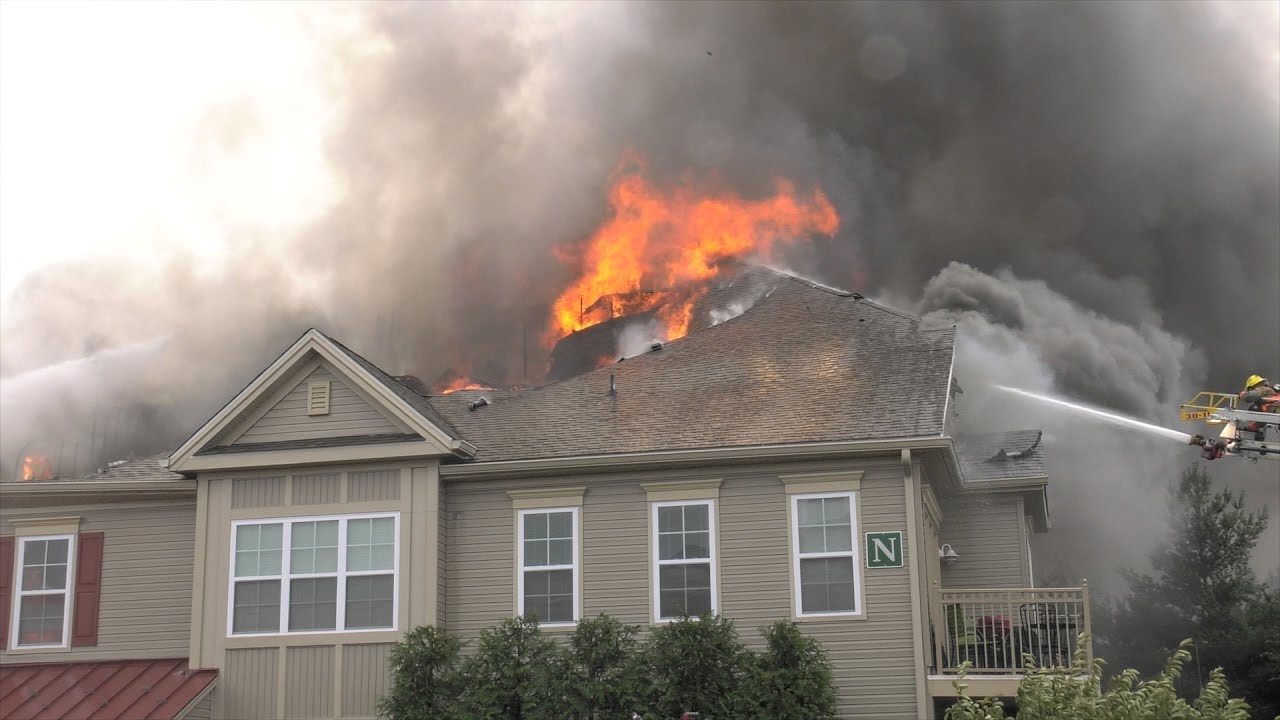 3rd ALARM at apartment building fire in Upper Macungie, PA.