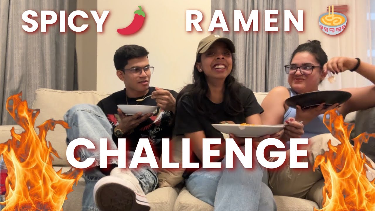 We did the spicy Ramen Challenge 🌶️🍜 | What we did on our day off 😁 | සිංහල Vlog 💜