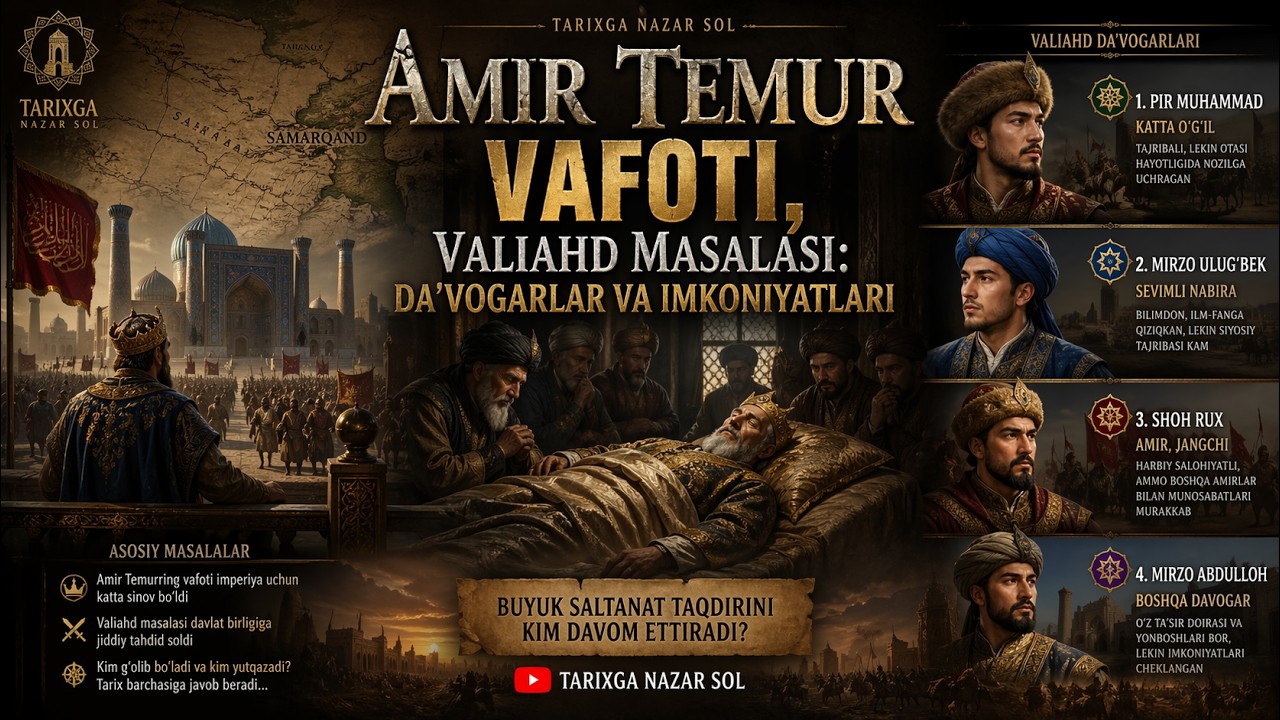 🔴 Amir Temur vafoti, valiahd masalasi: daʼvogarlar va imkoniyatlari  #fikratuz