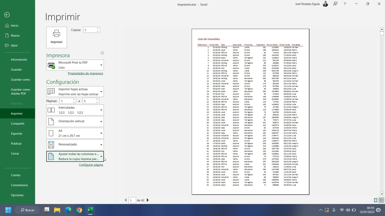 Curso de Microsoft Excel Básico - 10. Impresión de hojas y libros en Excel