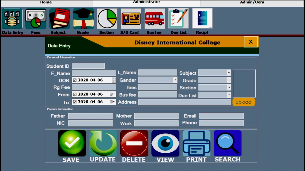 how to create collage management system in vb.net with sqldatabase school management visual basic P1