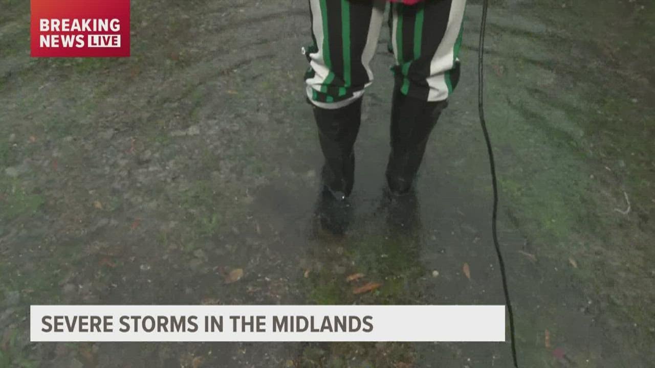 Ankle-deep flooding takes place in South Carolina's Five Points area