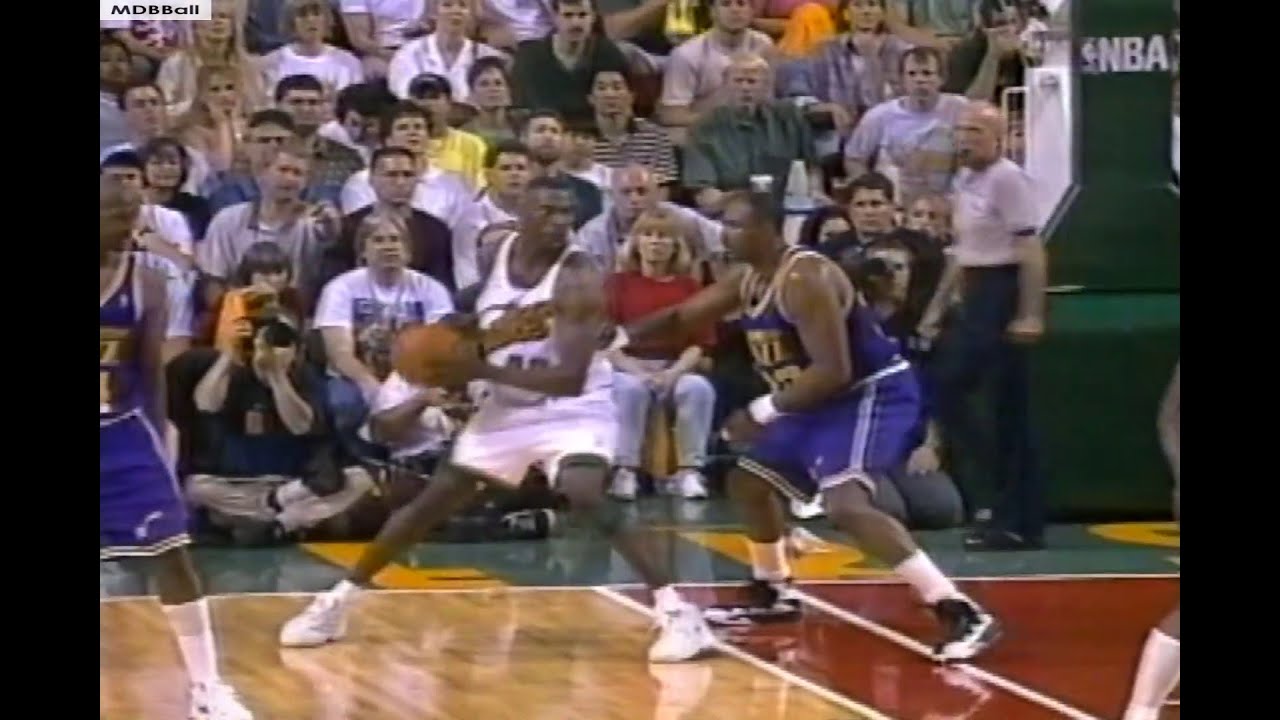 NBA On NBC - Kemp & Payton Battle Stockton & Malone In Seattle! 1996 WCF Deciding Game 7!