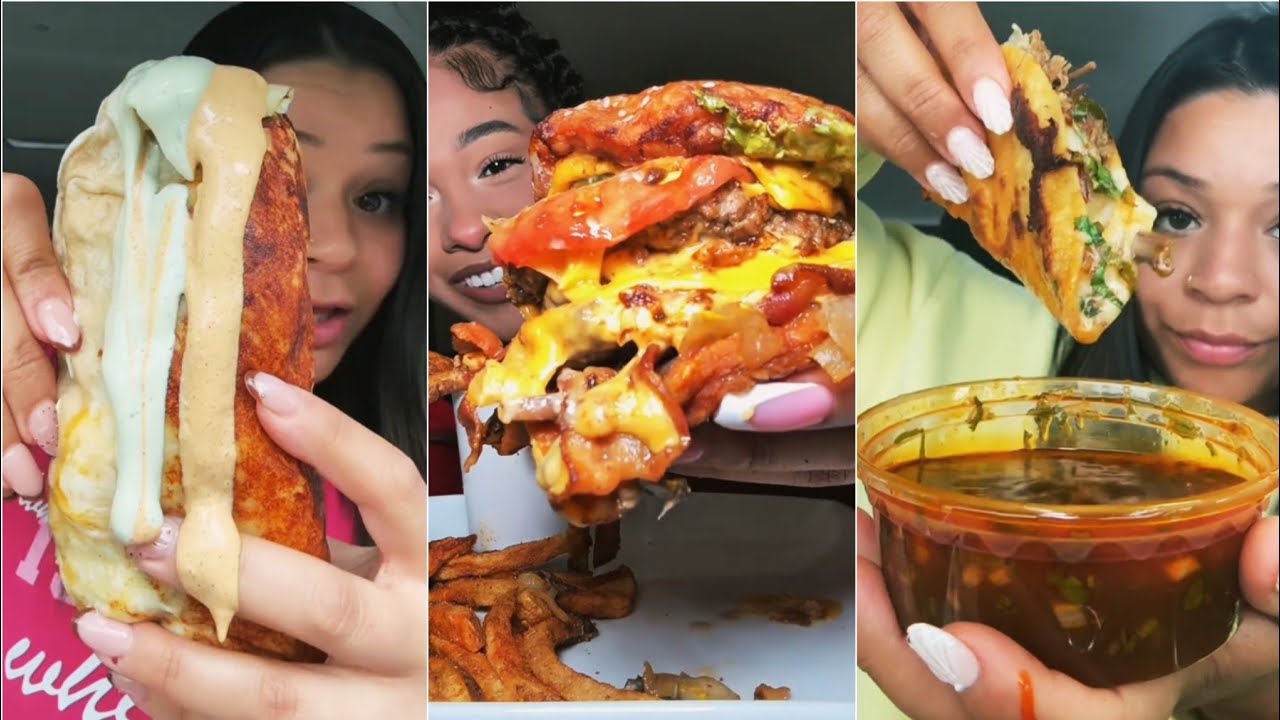 ASMR Eating  TikTok Compilation 🍔🌯 | Satisfying Crunch & Slurps 🌮🎧