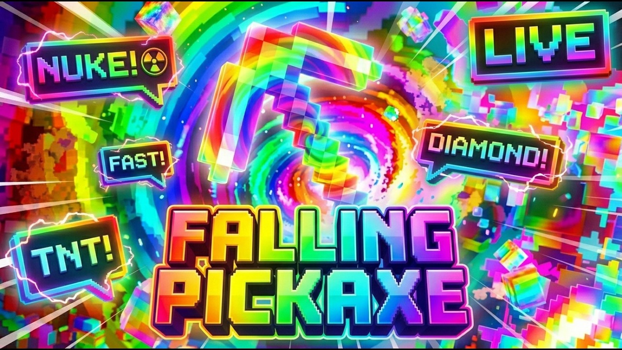 🔴 Minecraft Falling Pickaxe Live - Download in description!