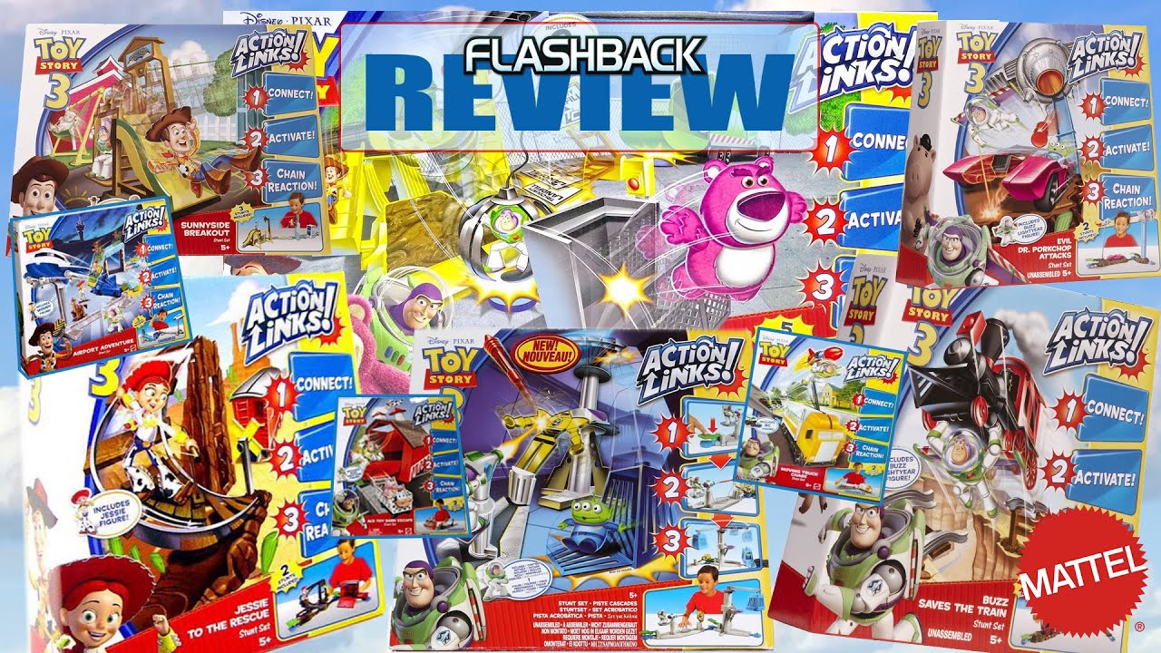 Toy Story ACTION LINKS STUNT SETS—Complete Collection! All 9 Sets | Satisfying Chain Reaction