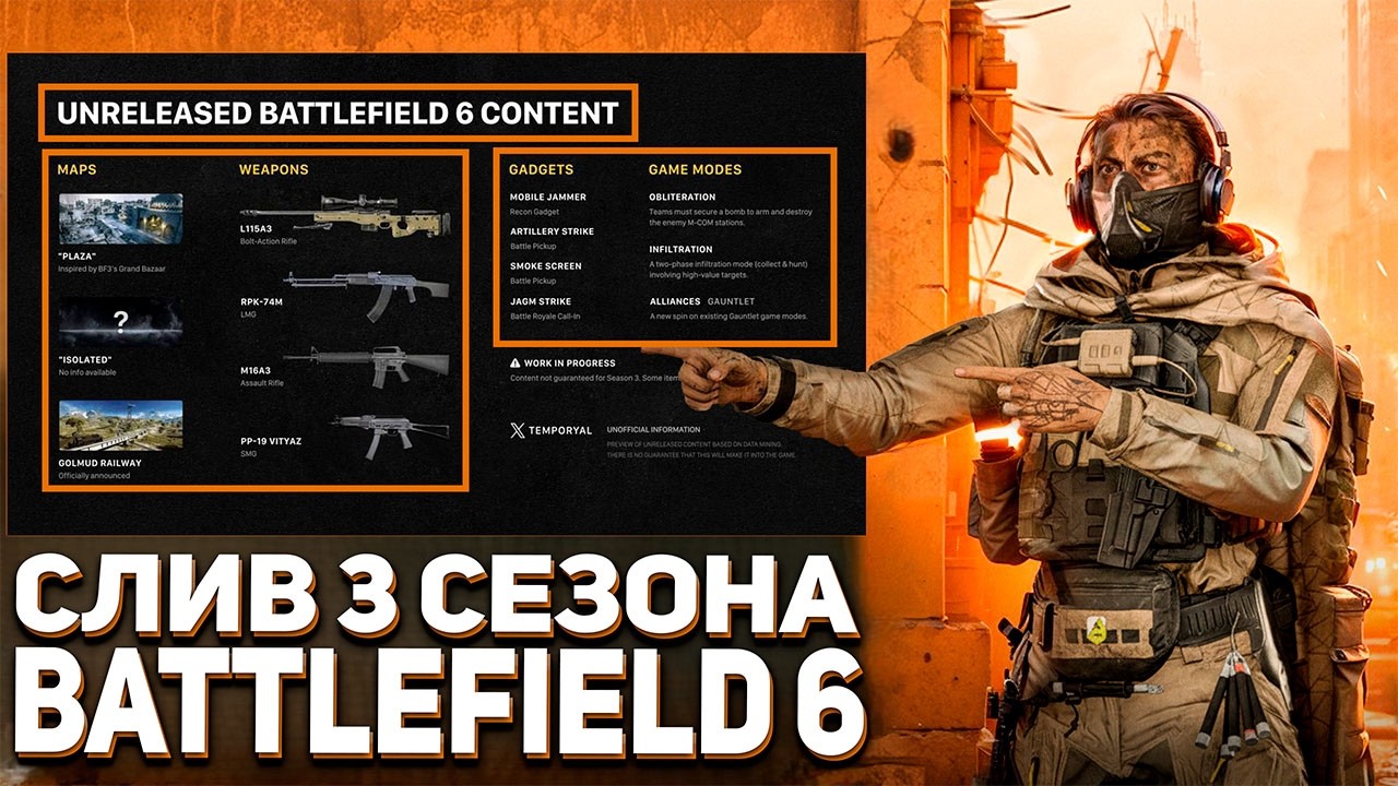 ПЕРВЫЕ ПОДРОБНОСТИ 3 СЕЗОНА В BATTLEFIELD 6 | НОВЫЕ КАРТЫ И ОРУЖИЕ | ГАДЖЕТЫ И РЕЖИМЫ