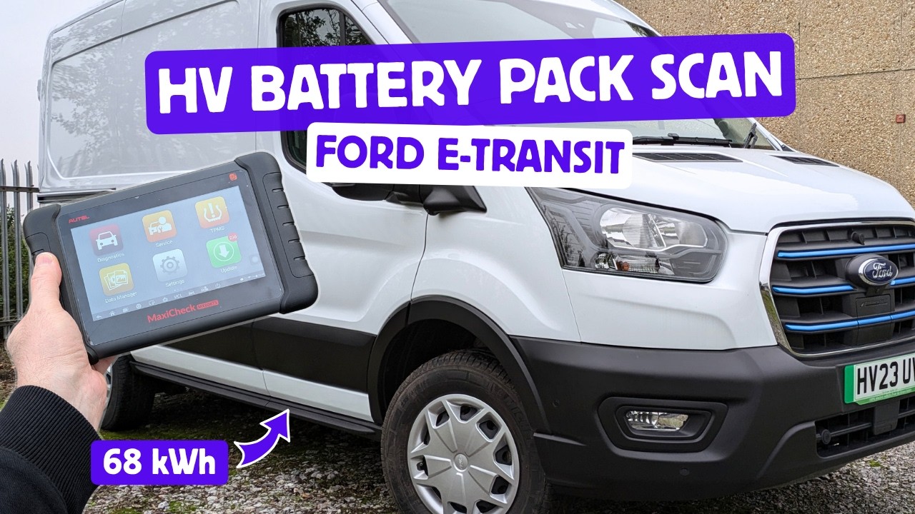 High voltage battery pack check on a 2023 Ford e-Transit electric van