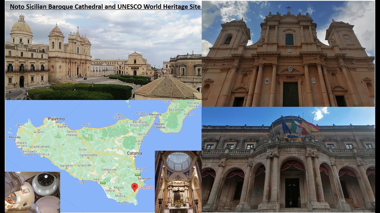 Noto: Sicilian Baroque Cathedral and UNESCO World Heritage near Syracuse, Italy; Ното у Сиракуз