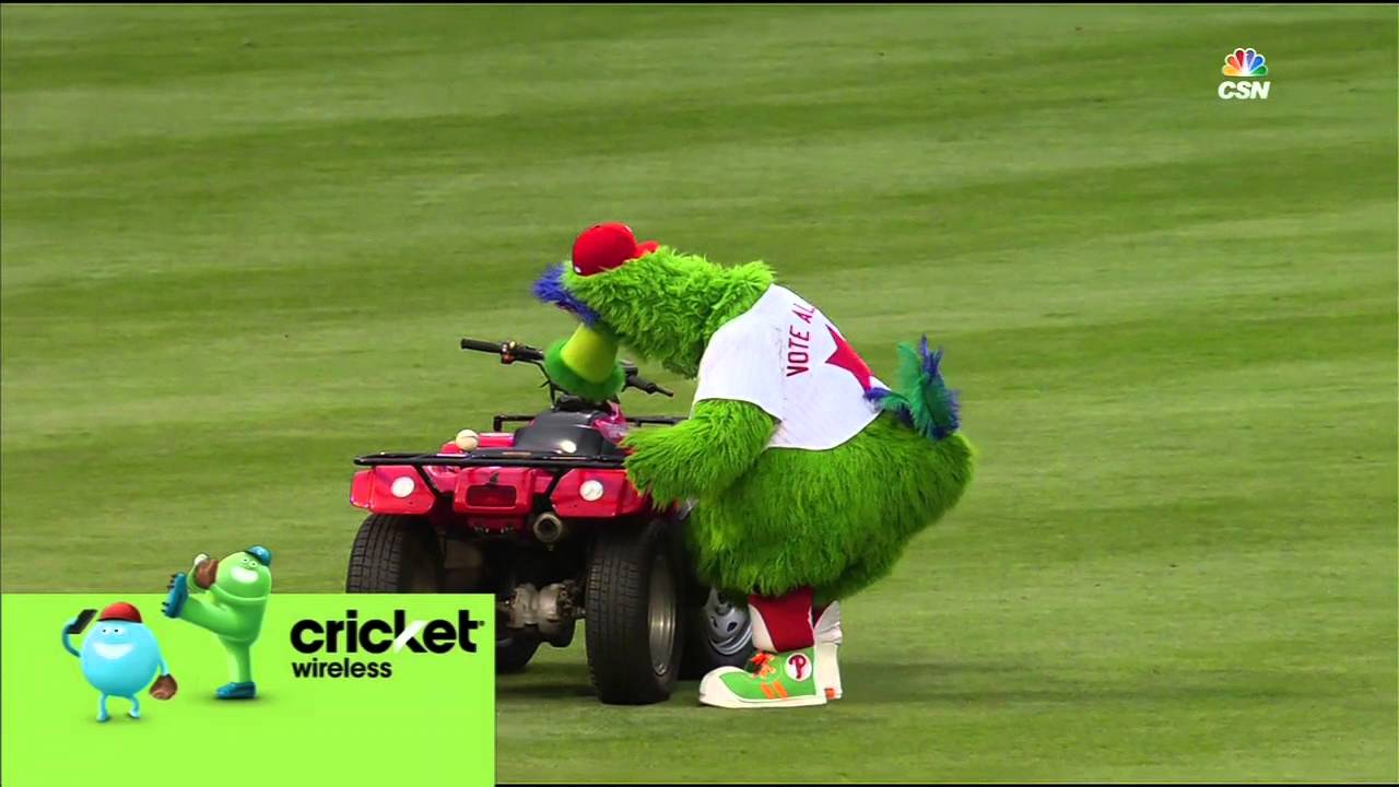Kipnis steals the Phillie Phanatic's ATV