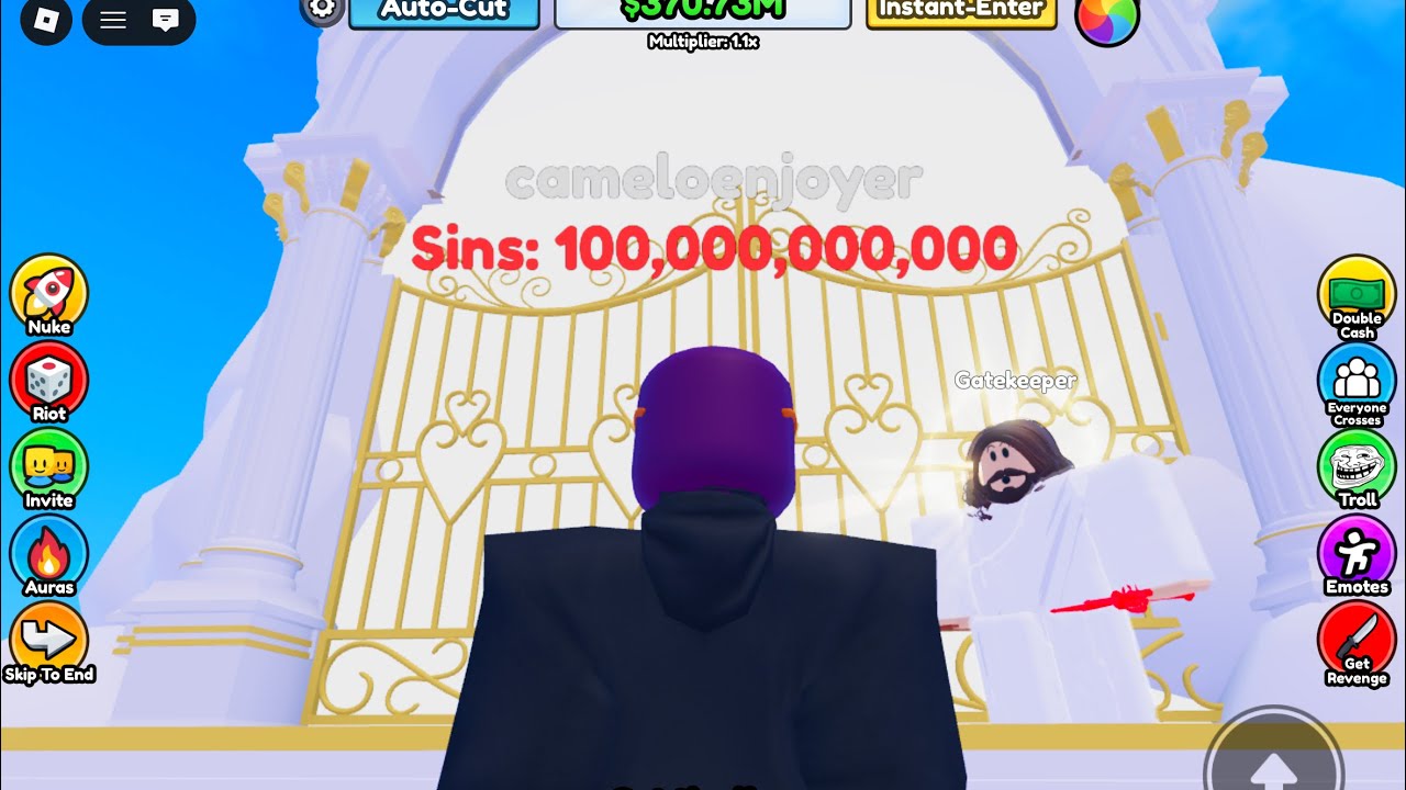 Getting into Roblox heaven with 100 billion sins 