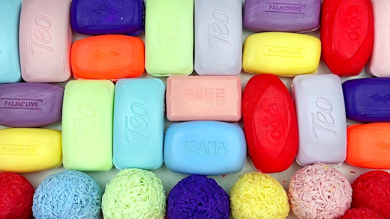 Compilation set★ASMR SOAP★Crushing soap★Cutting soap cubes★FOAM&GLITTER&STARCH★