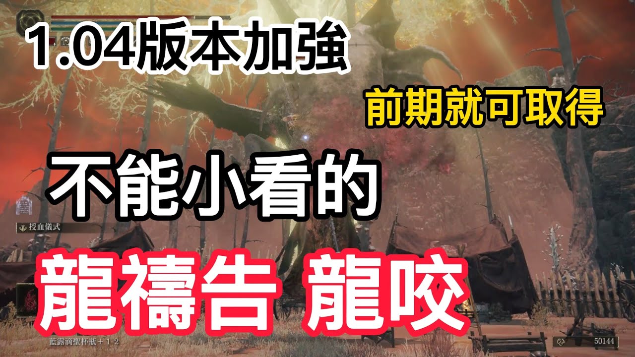 1.04版本龍禱告龍咬｜超強霸體｜冷門技能｜技能測試｜時間軸｜字幕｜ELDEN RING艾爾登法環
