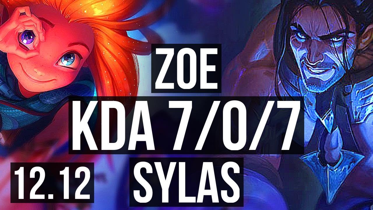 ZOE vs SYLAS (MID) | 7/0/7, 1.4M mastery, 500+ games, Godlike | KR Master | 12.12