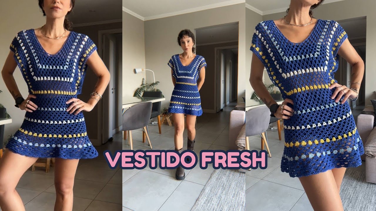 VESTIDO TOPDOWN FRESH - PAP CROCHET Tutorial  - Passo a passo