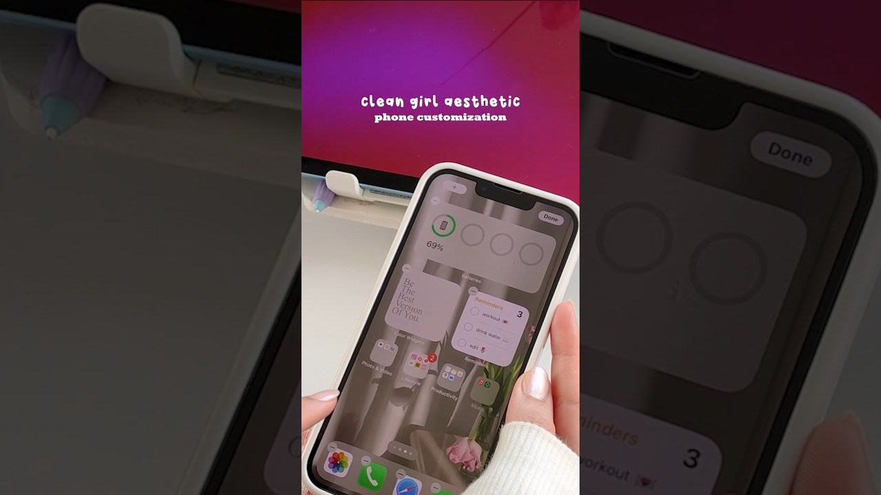 IOS 17 MINIMALIST SETUP ☁️ clean girl aesthetic 🤍 PHONE MAKEOVER  ✨ CUSTOMIZE WITH ME 🌷