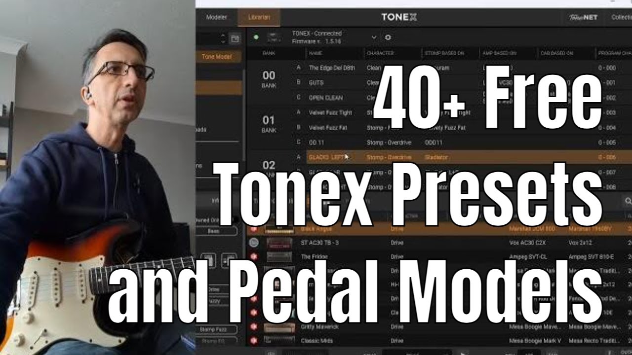 Более 40 бесплатных пресетов TONEX для электрогитары и акустической гитары.