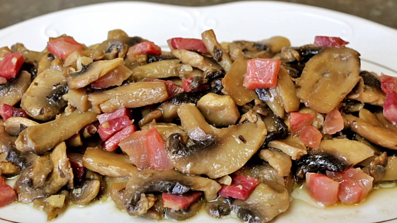 Champiñones con jamón ibérico