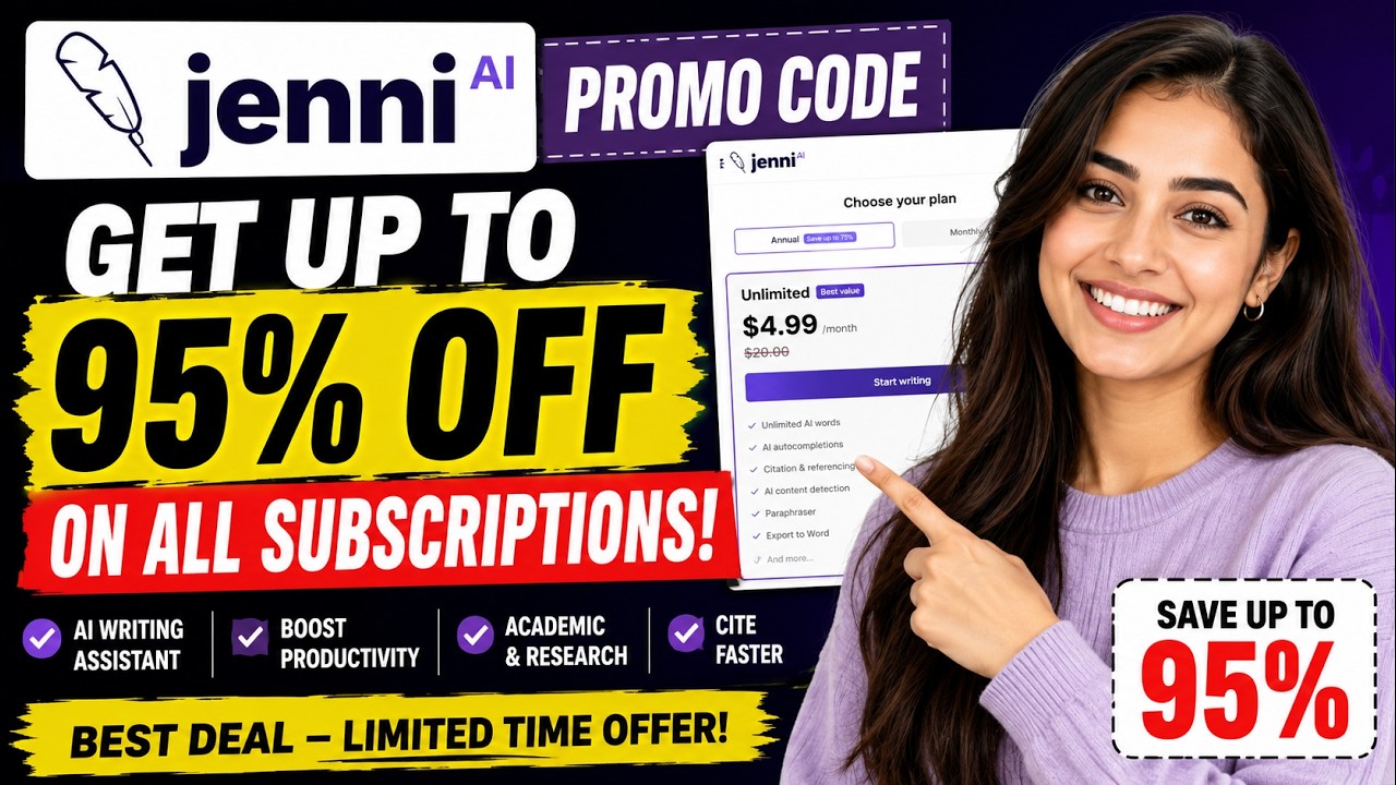 Jenni AI Promo Code 2026 | Get Up to 95% OFF on All Subscription Plans