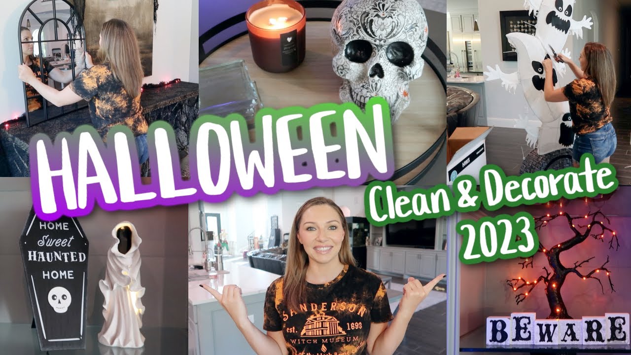 HALLOWEEN CLEAN & DECORATE 2023 | Halloween decorate with me | Halloween decor 2023