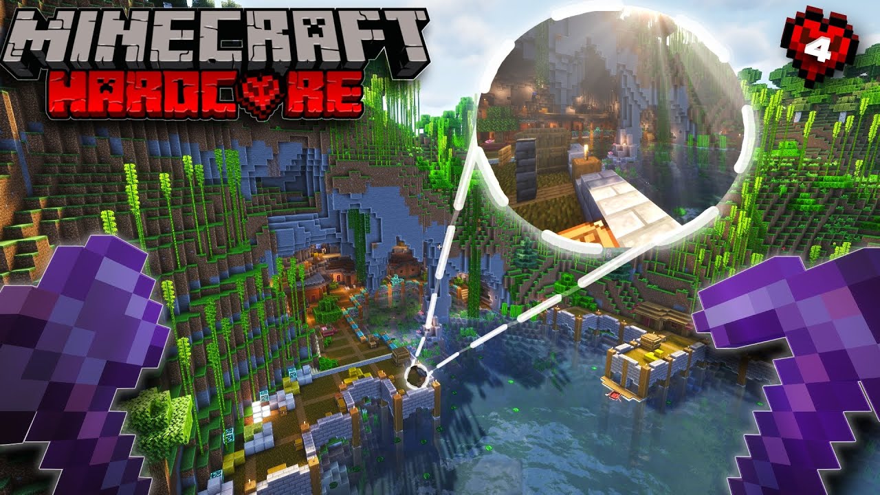 Zbudowałem OGROMNY port z jaskinią w Minecraft Hardcore #4