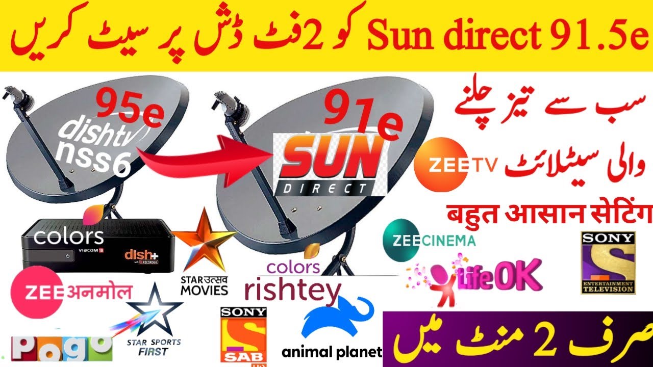 How to set 91.5e on 2 feet dish per 91e measat set karny ka trika