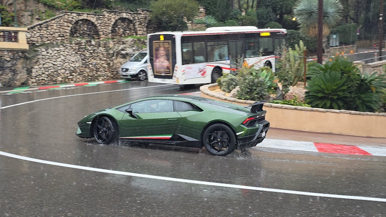 MONACO CARSPOTTING IN HEAVY RAIN RELAXING ASMR WINTER 2024
